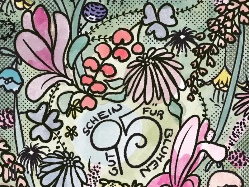 Grußkarte '95 Blumen'