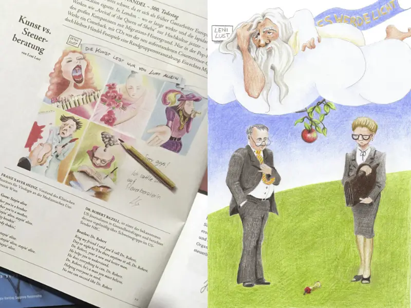 Cartoons für das 'Fleisch'-Magazin