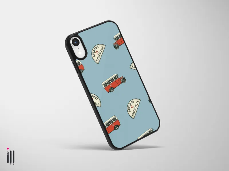 Ein alter Bus der Wiener Linien pudelt sich zum Muster auf