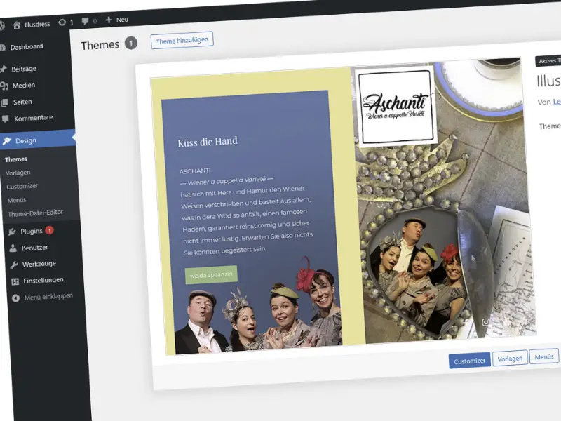Ich arbeite mit dem CMS Wordpress