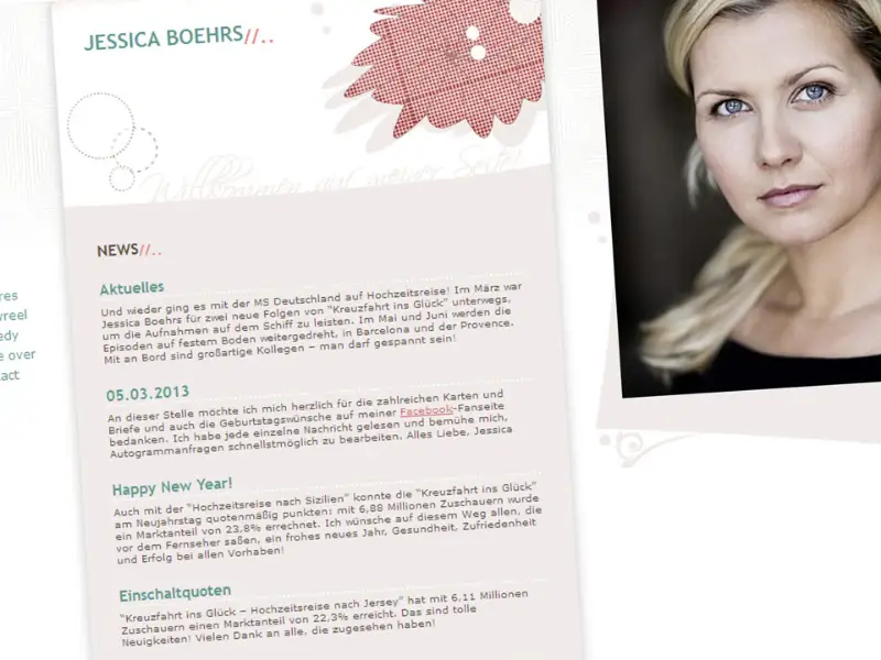 Website der Schauspielerin Jessica Böhrs