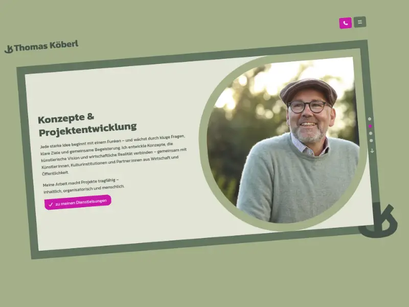 Website de3s Kulturmanagers und Unternehmensberaters Thomas Köberl