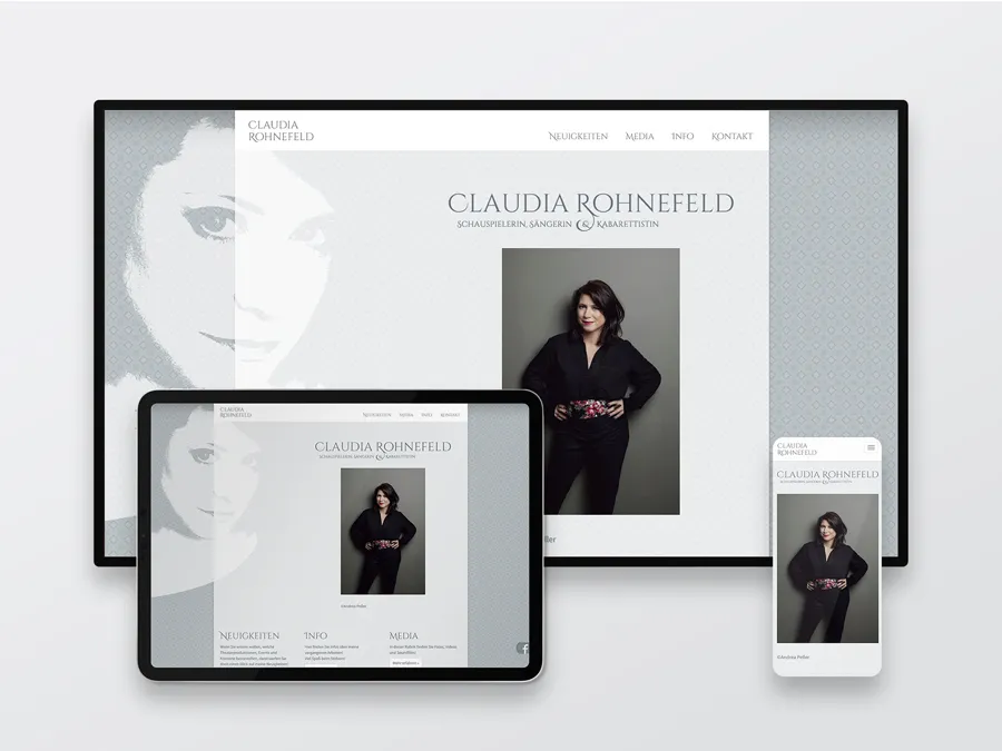 Homepage für die Kabarettistin Claudia Rohnefeld